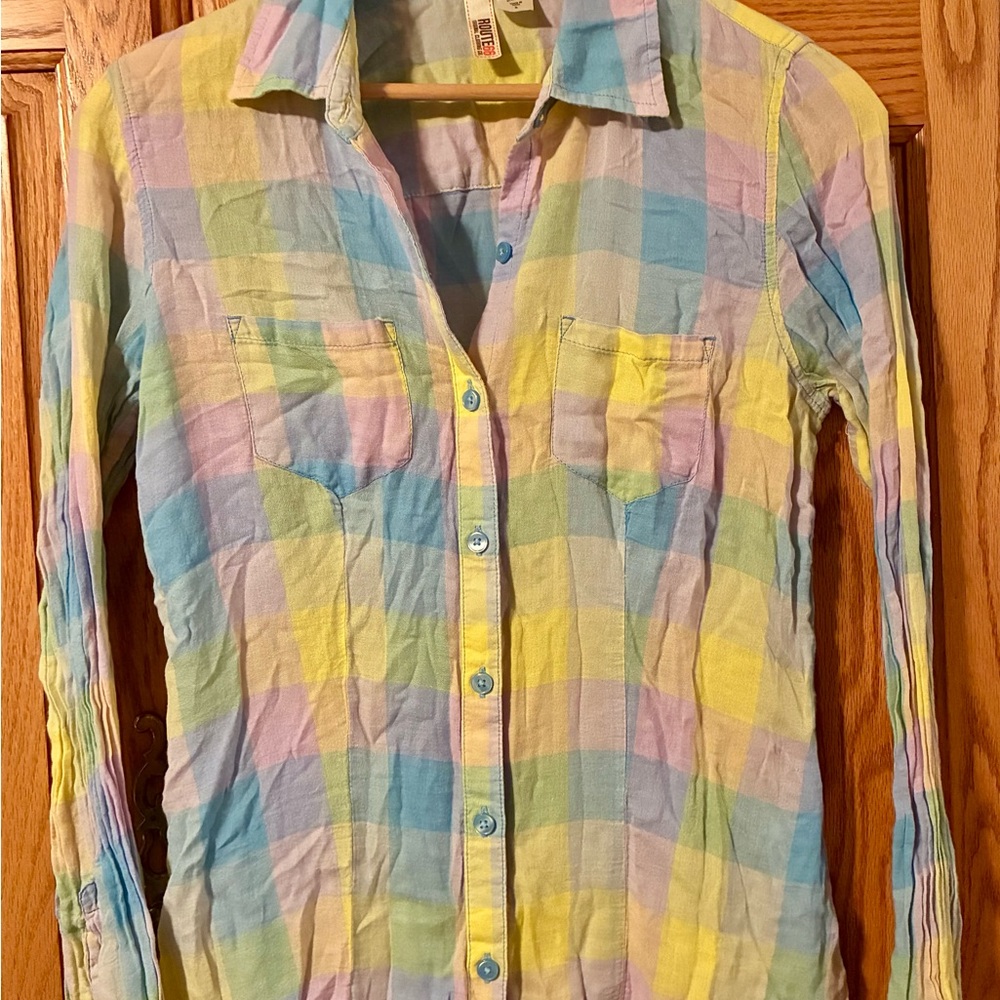 Route 66 Multicolor Plaid Button Down Shirt